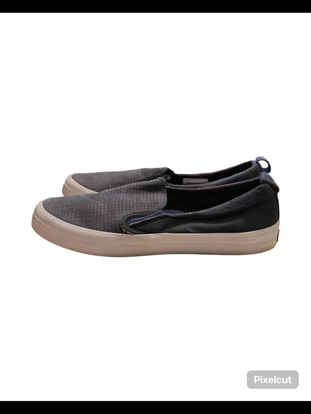Sperry Crest Twin Gore woven embossed sneakers in navy - Picture 7 of 9